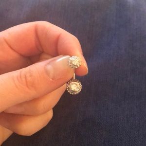 White gold moissanite stone belly ring